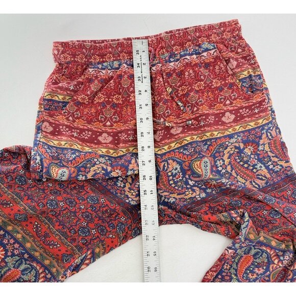 American Eagle AE Mixed Print Pull On Pants XS‎ Boho Festival Hippie Peasant - Picture 9 of 12